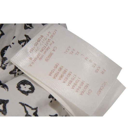 Louis Vuitton Men Logo Button Down Shirt XL White Black Monogram Short Sleeve - Picture 7 of 10
